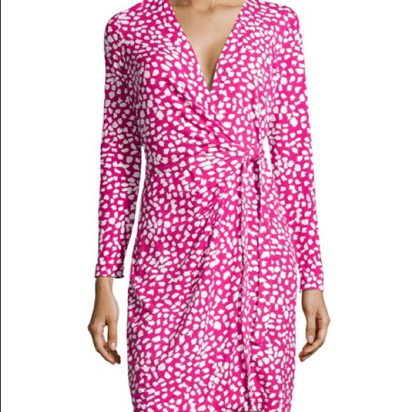 diane von furstenberg pink wrap dress